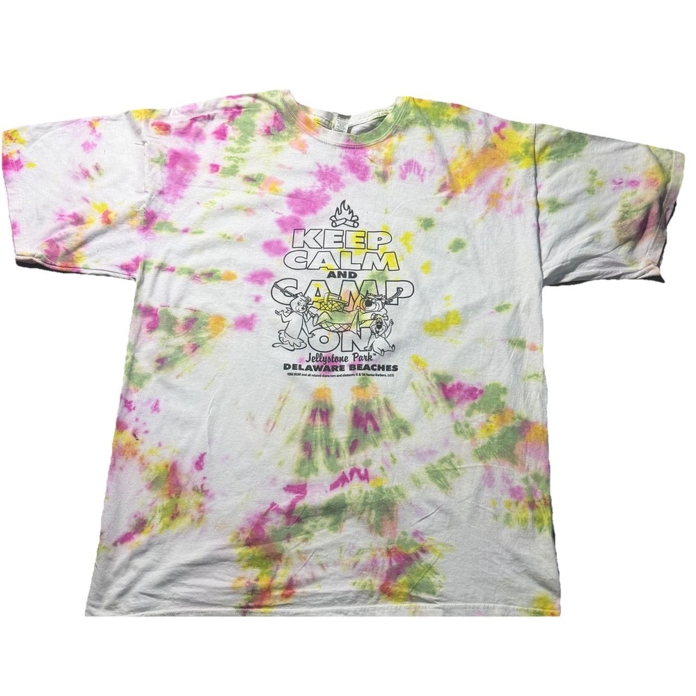 Jellystone‎ Park Delaware Beaches Tie Dye T Shirt XXL Yogi Bear Camp Tee